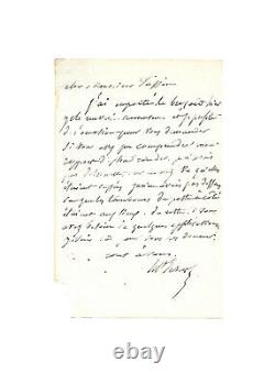 Horace VERNET / Lettre autographe signée / Peinture / Géricault / Arts / Lunette