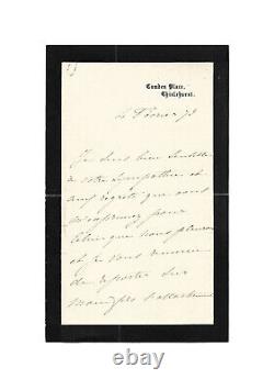 Impératrice EUGÉNIE / Lettre autographe signée / Mort de Napoléon III / Chagrin