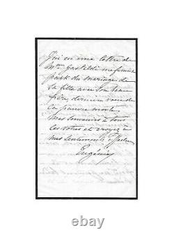 Impératrice EUGÉNIE de MONTIJO / Lettre autographe signée / Exil / Nostalgie