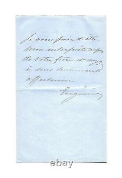 Impératrice EUGENIE de Montijo / Lettre autographe signée / Mariage / Exil