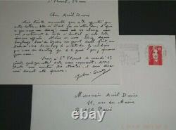 JULIEN GRACQ LETTRE AUTOGRAPHE signée à ARIEL DENIS soutien après deuil 1993