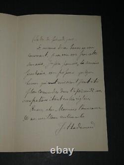 Jacques HADAMARD-LETTRE AUTOGRAPHE SIGNÉE SUR UN ENTRETIEN 3 PAGES, 1917