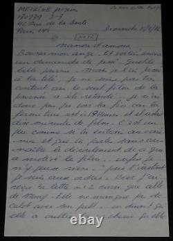 Jacques Mesrine Lettre Autographe Signee A Janine Schneider Prison De La Sante