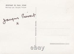 Jacques Prevert Belle carte de collage autographe signée 1965
