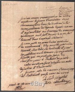 Jean-Antoine Chaptal. Chimiste. Lettre autographe signée. 1812