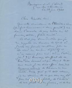 Jean BRUNHES a de lapeine géographe lettre autographe signée