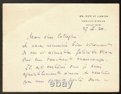 Jean-Baptiste Charcot. Lettre autographe signée. 1930. Expédition polaire