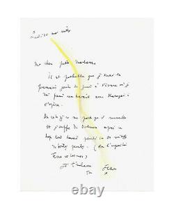 Jean COCTEAU / Lettre autographe signée avec dessin / Karajan / Opera / Musique
