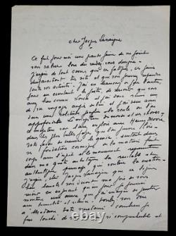 Jean COUTY LETTRE AUTOGRAPHE SIGNÉE A Jacques LASSAIGNE