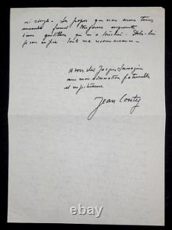 Jean COUTY LETTRE AUTOGRAPHE SIGNÉE A Jacques LASSAIGNE