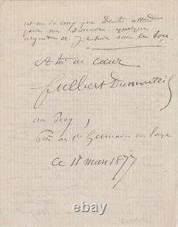 Jean-Camille FULBERT-DUMONTEIL Lettre autographe signée à Jules LERMINA