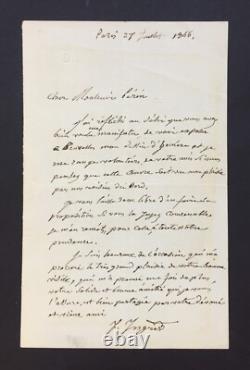 Jean Dominique INGRES Lettre autographe signée Apothéose d'Homère 1866
