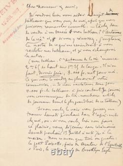 Jean-François RAFFAËLLI sur L'Automne de la vie, 1907 lettre autographe signée