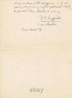 Jean-François RAFFAËLLI sur L'Automne de la vie, 1907 lettre autographe signée