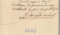 Jean-Gustave Courcelle-Seneuil Lettre autographe signée 1855