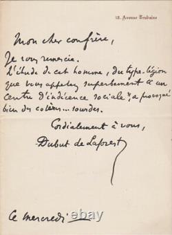 Jean-Louis DUBUT DE LAFOREST Lettre autographe signée à Jules LERMINA