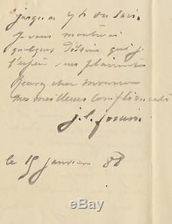 Jean Louis FORAIN Lettre autographe signée à un monsieur. 1888