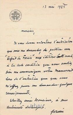 Jean-Louis Forain lettre autographe signée biographie Gallimard