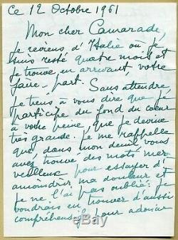 Jean Marais (1913-1998) Belle lettre autographe signée en 1961 2 pages