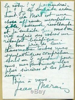 Jean Marais (1913-1998) Belle lettre autographe signée en 1961 2 pages