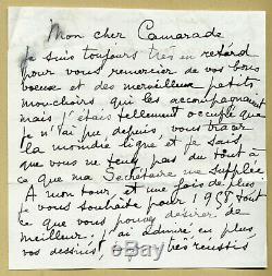 Jean Marais (1913-1998) Rare belle lettre autographe signée en 1958 2 pages