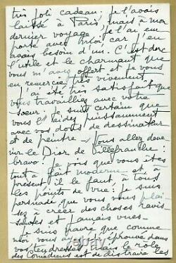 Jean Marais (1913-1998) Superbe lettre autographe signée en 1960 4 pages