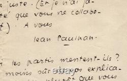 Jean Paulhan -Deux lettres autographe signée et dactylographiée à Th. Maulnier