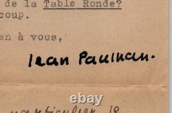 Jean Paulhan -Deux lettres autographe signée et dactylographiée à Th. Maulnier