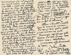 Jehan Rictus lettre autographe signée au poète corse Vecchini coeur populaire