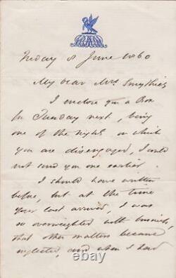 John BALDWIN BUCKSTONE Lettre autographe signée à Harriet SMYTHIES