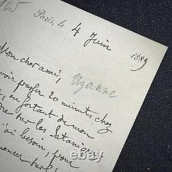 Joris-Karl Huysmans lettre autographe signée à Octave Uzanne ROPS Sataniques