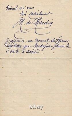 José-Maria de HEREDIA / Ensemble de deux lettres autographes signées. Juil. 1900