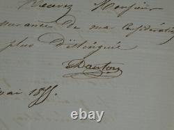 Joseph Arsène Danton Lettre autographe signée Révolution 1841