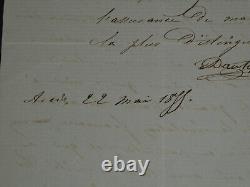 Joseph Arsène Danton Lettre autographe signée Révolution 1841