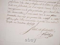 Joseph Fouché Lettre manuscrite signée Ministre de la police Autographe