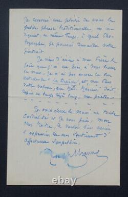 Joseph UZANNE, jounaliste LETTRE AUTOGRAPHE SIGNÉE, 1929