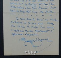 Joseph UZANNE, jounaliste LETTRE AUTOGRAPHE SIGNÉE, 1929