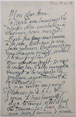 Joséphin PÉLADAN Lettre autographe signée