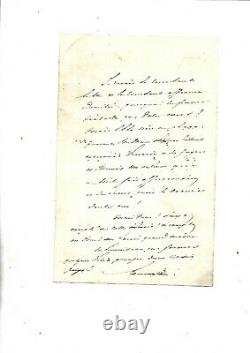 Juin 1858. Lamartine. Lettre autographe signée. A un soutien de Libourne. Texte+