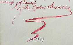 Jules BARBEY D'AUREVILLY Ecrivain Lettre autographe signée