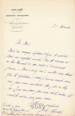 Jules CLARETIE 8 lettres autographes signées et 1 note Comédie Françaises