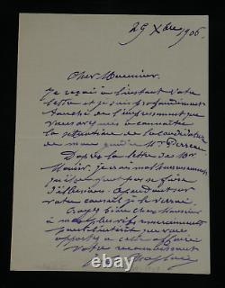 Jules Clément Chaplain Lettre autographe signée 1906