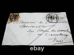 Jules DE GONCOURT lettre autographe signée enveloppe Luxembourg 1869
