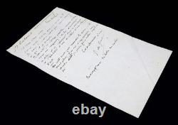 Jules DE GONCOURT lettre autographe signée enveloppe Luxembourg 1869