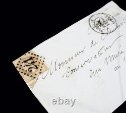 Jules DE GONCOURT lettre autographe signée enveloppe Luxembourg 1869