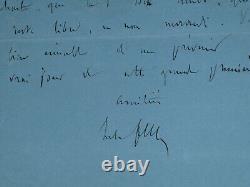 Jules Ferry LETTRE AUTOGRAPHE SIGNÉE À Auguste Vaucorbeil juste avant sa mort
