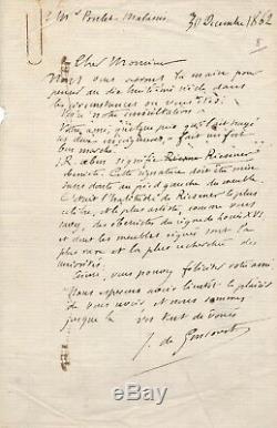 Jules Goncourt Poulet Malassis Riesener meuble lettre autographe signée ébéniste