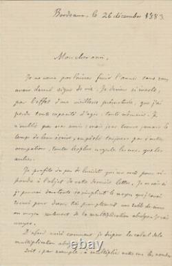 Jules HOÜEL Lettre autographe signée à Charles-Ange LAISANT Mathématiques