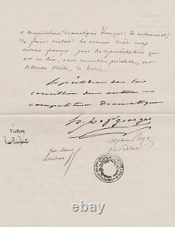 Jules-Henri VERNOY DE SAINT-GEORGES Lettre signée