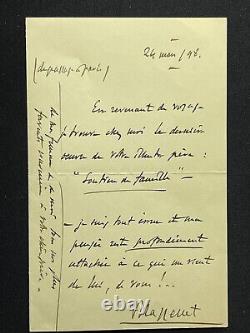 Jules MASSENET lettre autographe signée à Léon Daudet 1898 soutien de famille